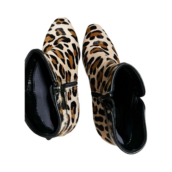 NEW AQUATALIA Faria Weatherproof Leopard Calf Hair Ankle Booties Sz 8 - Picture 2 of 8